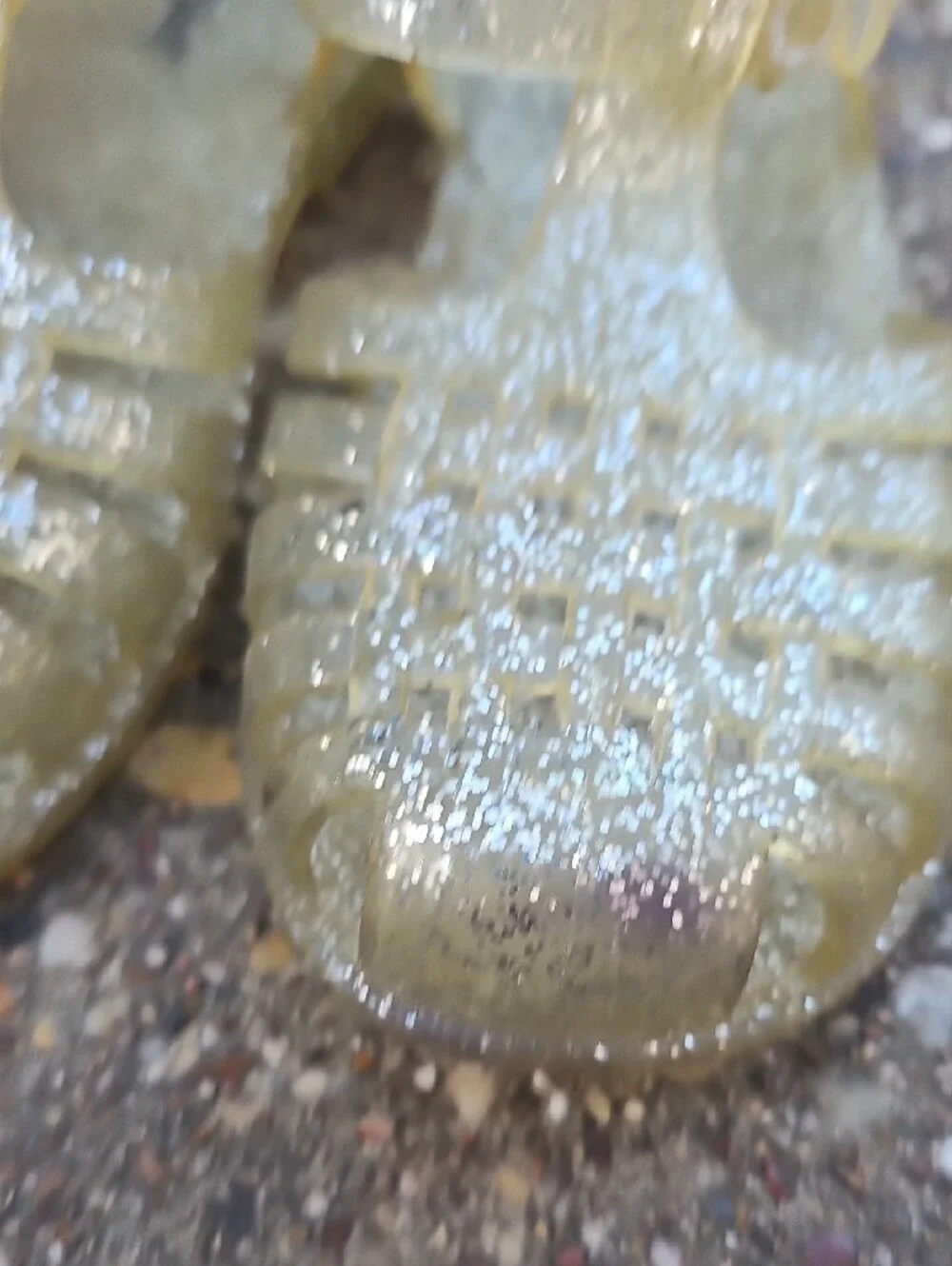 Cat & Jack Glitter Jelly Sandals Yellow Gold Toddler 10 Sparkle